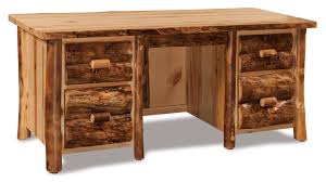 Functional, easy yet charming decor that helps you and your guests completely relax and feel at home. Large Rustic Log Desk From Dutchcrafters Amish Furniture