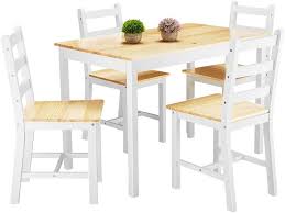 Custom dining furniture at bassett at bassett furniture, we'll even let you be your own designer. Panana Wooden Dining Table Set With 4 Chairs Contemporary Dining Furniture Three Color For Choice Natural Amazon Co Uk Kitchen Home