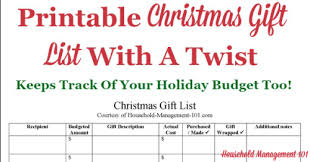 christmas gift list printable use it
