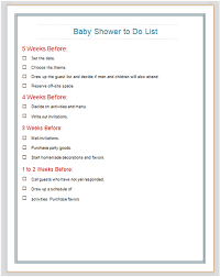 Baby Shower To Do List List Templates