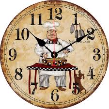 12 Inch Chef Kitchen Wall Clock Large