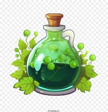 magic potion liquid green bubbles plant