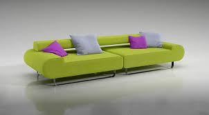 lime green sofa with pillows 3d model