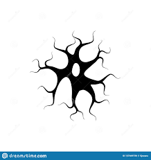 Nerve Cell Icon Flat Graphic Design Neuron Logo Stock