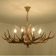 8 Lights Resin Antler Deer Horn Chandelier Pendant Lighting Vintage Ceiling Lamp Ebay