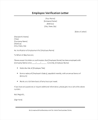 Verification Of Employment Letter Sample Template