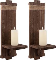 Rustic Candle Wall Sconce For