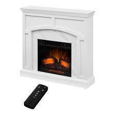Fallston 45 In W Wall Mantel Infrared Electric Fireplace In White