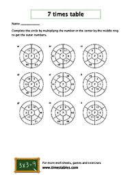 7 times table worksheets at timeles com