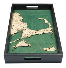 Cape Cod And Islands Wood Chart Serving Tray