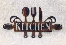 Kitchen Metal Wall Art Fork Knife Spoon