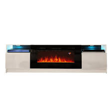 white electric fireplace modern 79