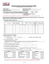 Fillable Online Personal Health Information Questionnaire