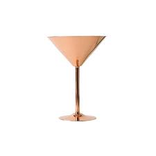 solid copper martini glass nickel
