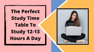 This schedule should include dates of quizzes, tests, and exams, as well as deadlines for papers and projects. The Perfect Study Time Table To Study 12 13 Hours A Day Youtube
