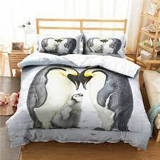 3d Penguin Bedding Set Animal Quilt