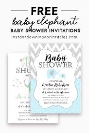 free elephant baby shower invitation