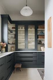 See more ideas about kitchen pantry cabinets, pantry cabinet, kitchen pantry. Black Pantry Cabinets With Brass Grille Doors Transitional Kitchen