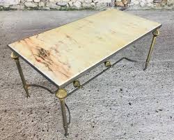 White Marble Brass Coffee Table