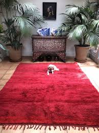 red moroccan berber carpet handwoven