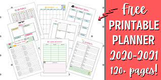 The classic and mini sized pages have been placed in the center of the page so you can print another month on the back if you'd like to build a calendar planner that has back to. Get A Free Printable Planner For 2020 2021 120 Pages
