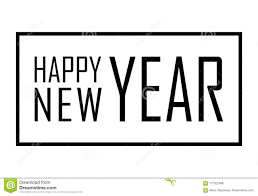 Happy New Year Text In Frame Black Border And Font Happy New Year