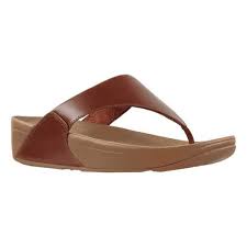 Womens Fitflop Lulu Thong Sandal Size 10 M Cognac Smooth Leather