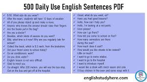 500 daily use english sentences pdf