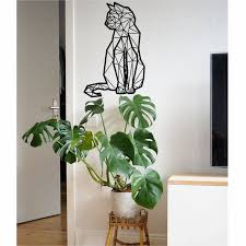 Geometric Cat Wall Art Metal Cat Decor