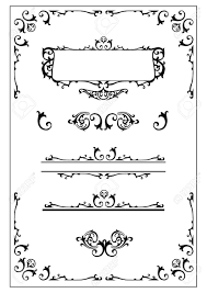 Victorian Ornamental Scroll Border Nameplate And Design Elements