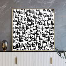 Abstract Wall Art Letters Haha Canvas