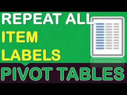 item labels in an excel pivot table