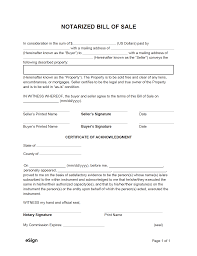 free notarized bill of form pdf