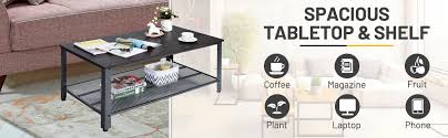Metal Frame Wood Coffee Table Console