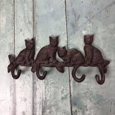 cat tail family wall hanger coat rack
