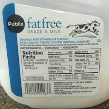 publix skim milk and nutrition facts