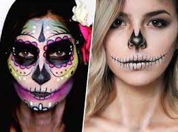 HALLOWEEN 2018 : Calavera glamour VS Halloween Skull : Voici 5 tutos de  maquillage super faciles !
