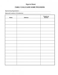 Blank Printable Sign Sheet Sign Out