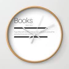 Definition Of Books Wall Clock By
