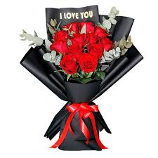 i love you red rose bouquet