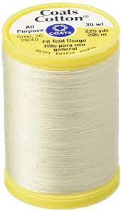 Coats: Thread & Zippers S970-8020 General Purpose Cotton Thread, 225-Yard,  Cream : Arts, Crafts & Sewing