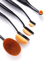 oval makeup brush set 5pcs