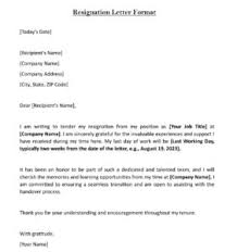 resignation letter sle in