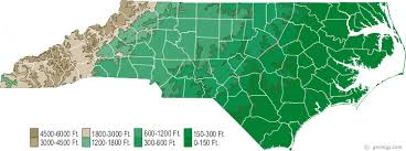 North Carolina Physical Map And North Carolina Topographic Map