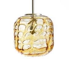 East German Amber Glass Ceiling Light
