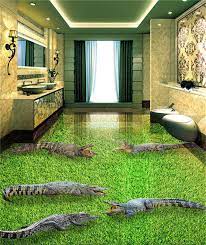crocodile 3d floor mural photo