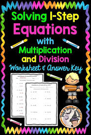 dividing one step equations worksheet