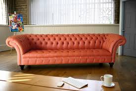 Burnt Orange Leather Chesterfield Sofa