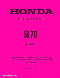 honda sl70 motorcycle parts manual