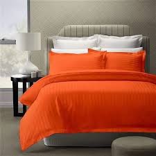 Cotton Plain Orange Color Bedding Set